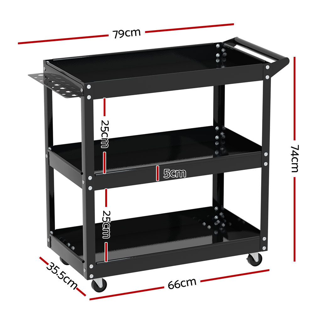 3-Tier Tool Cart Trolley Storage Organiser