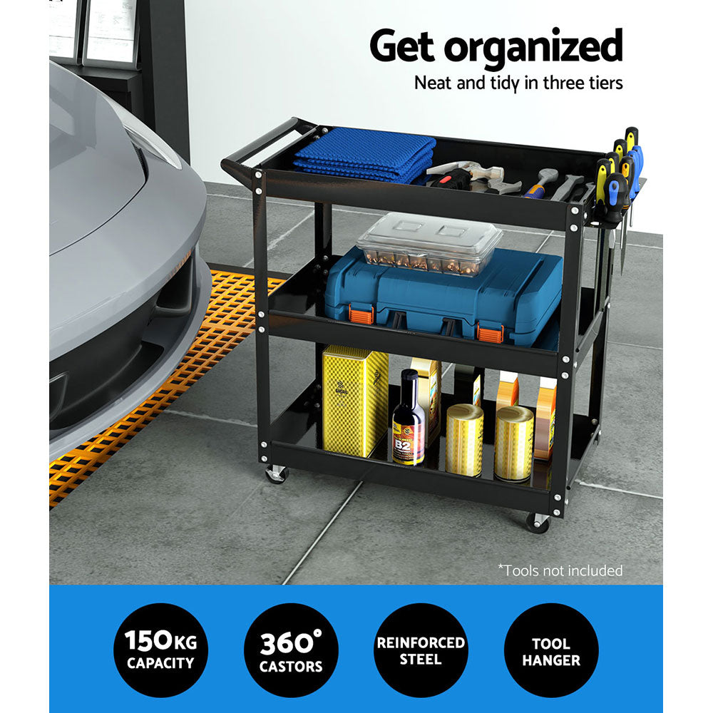3-Tier Tool Cart Trolley Storage Organiser