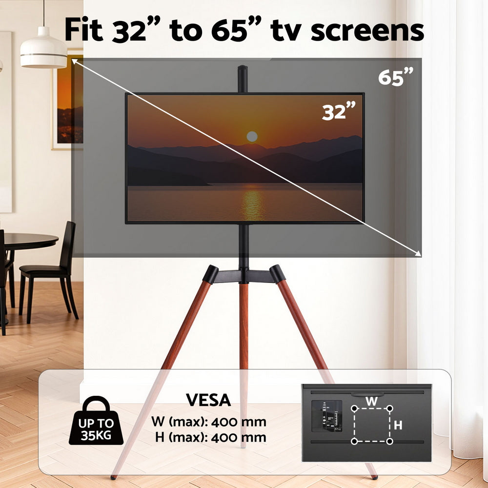 Tripod TV Stand for 32-65" TVs, Height Adjustable