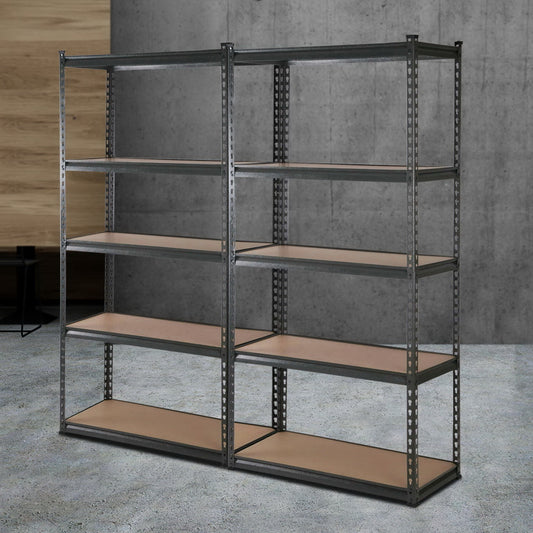 2 x 1.8M Garage Shelving Pallet Racking Storage (Charcoal)