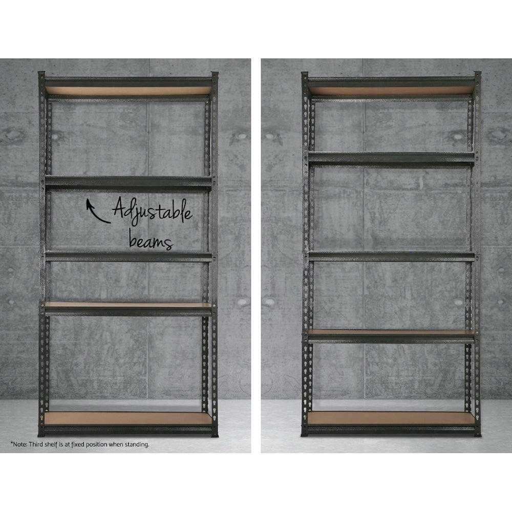 2 x 1.8M Garage Shelving Pallet Racking Storage (Charcoal)