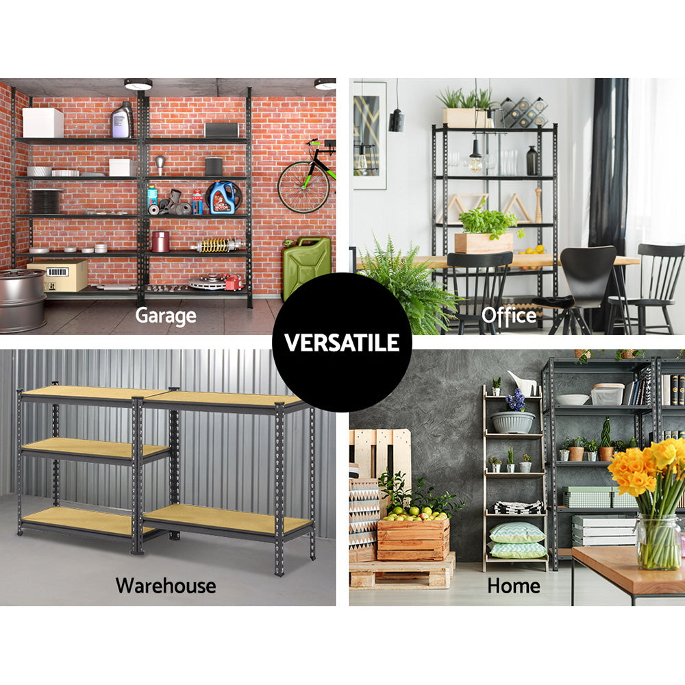 2 x 1.8M Garage Shelving Pallet Racking Storage (Charcoal)
