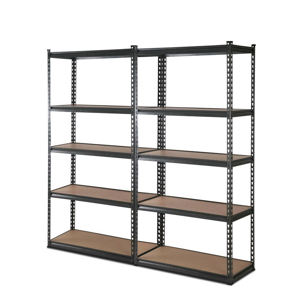 2 x 1.8M Garage Shelving Pallet Racking Storage (Charcoal)