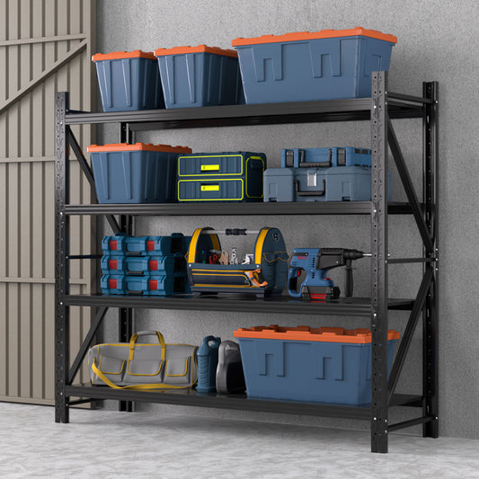 2m x 1.8m Warehouse Shelving Garage Rack (Black)