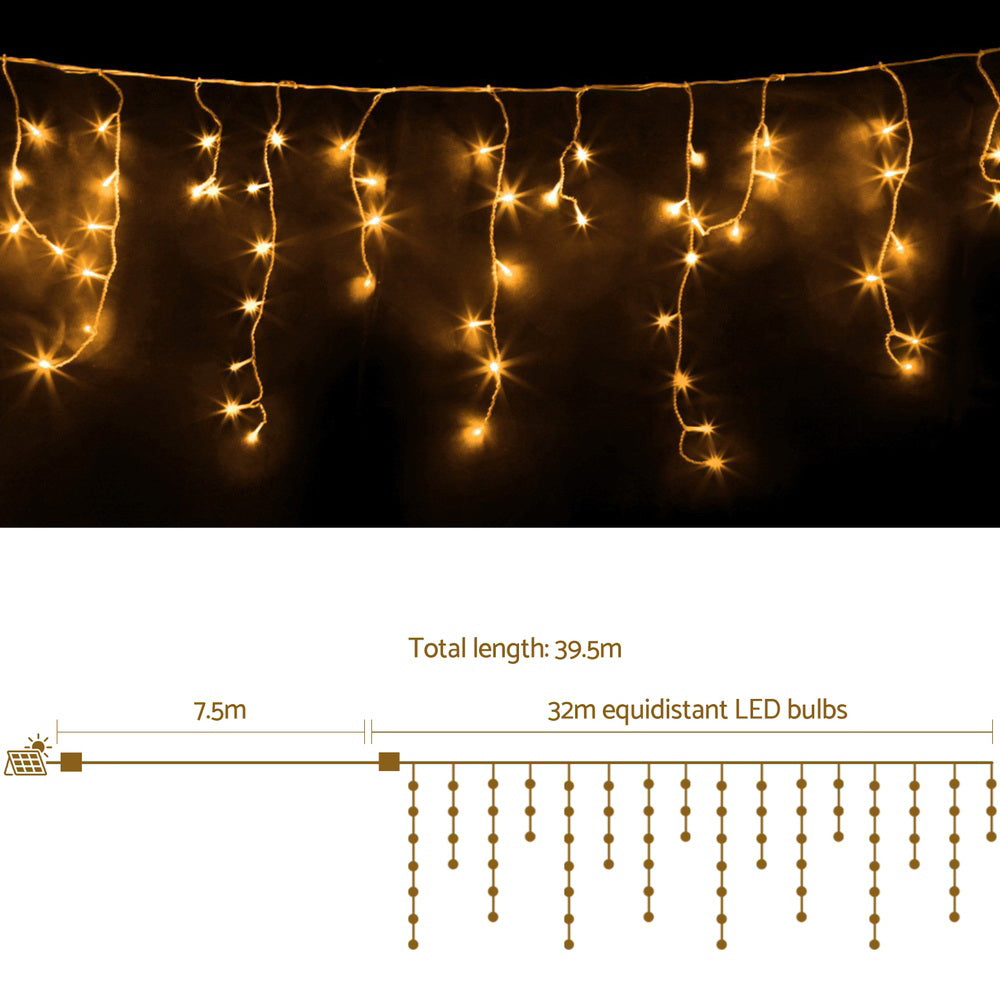 32m Icicle Christmas Lights, 960 LED (Warm White)