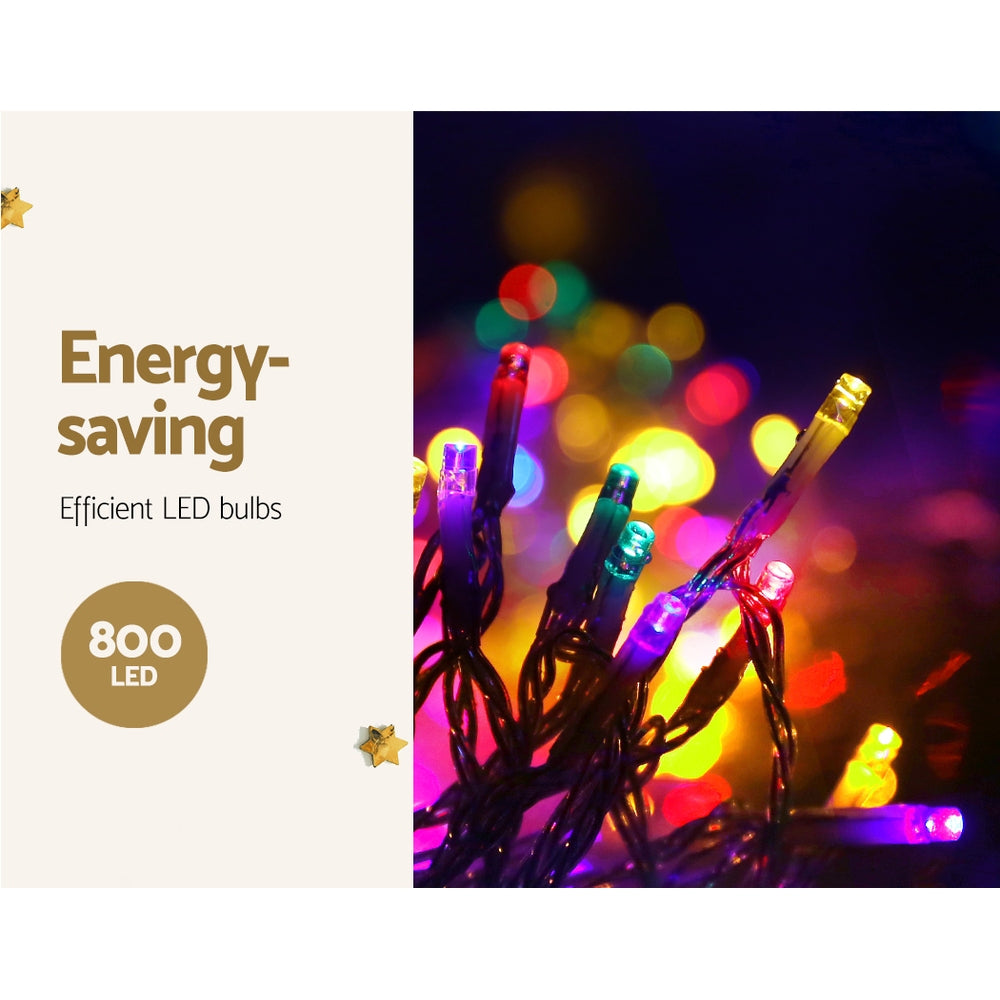 20m Icicle Christmas Lights, 800 LED (Multi-Colour)