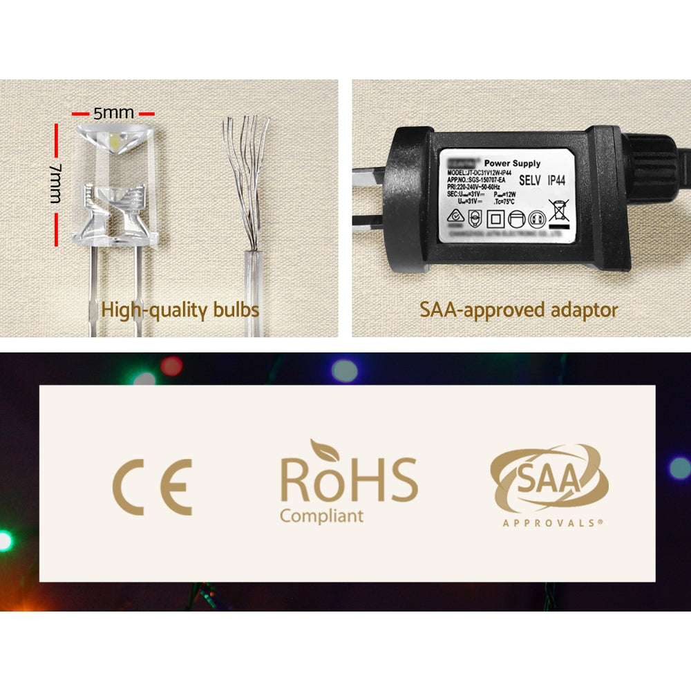 20m Icicle Christmas Lights, 800 LED (Multi-Colour)
