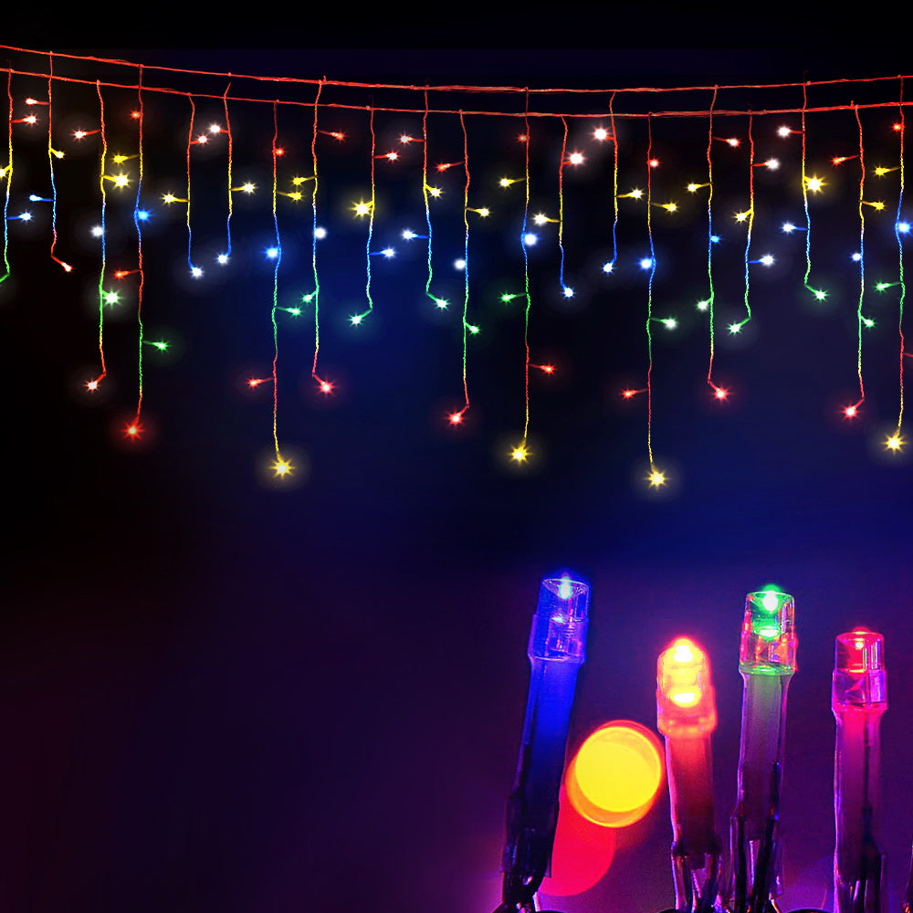 20m Icicle Christmas Lights, 800 LED (Multi-Colour)