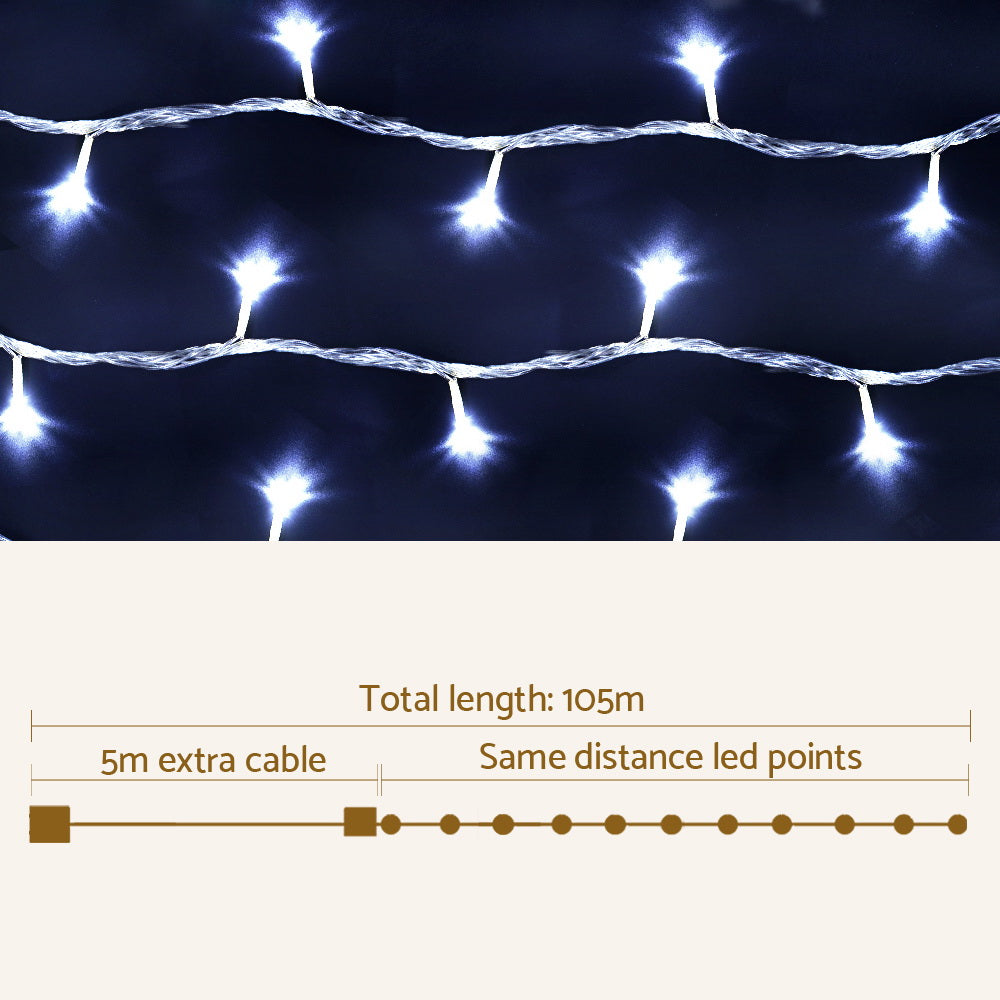 100m LED String Fairy Lights, 500 LED (Cool White)