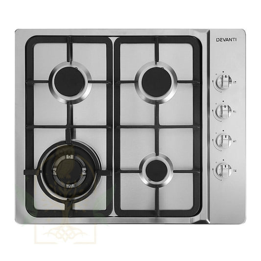 Gas Cooktop 60cm Stove Hob Silver