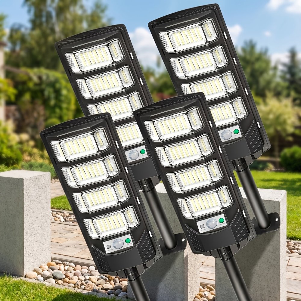 4 Pack Solar Street Lights Outdoor with Remote - Brand New