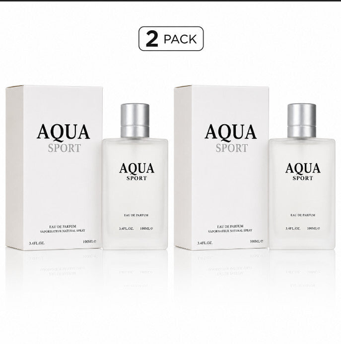 2 Pack Aqua Sport Men 100ml EDP Eau De Parfum Fragrance Spray