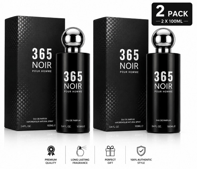 2 Pack 365 Noir Men's Cologne 100ml Eau De Parfum Spray
