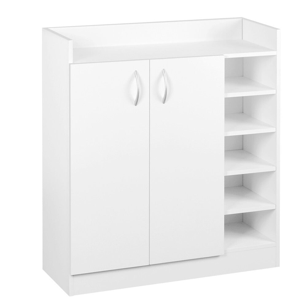 Shoe Rack Storage Cabinet 21 Pairs White Organiser Shelf Cupboard