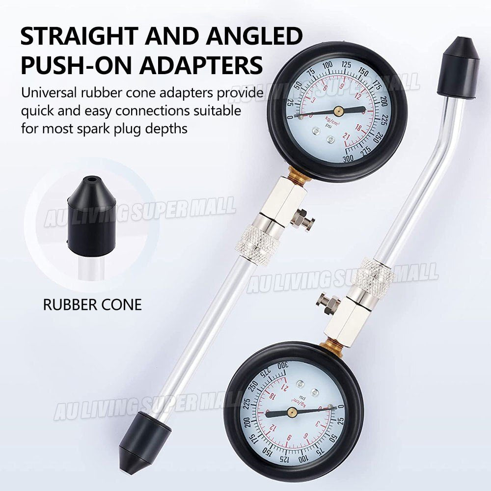 Petrol Engine Compression Tester Kit 300psi Gauge Set - Brand New