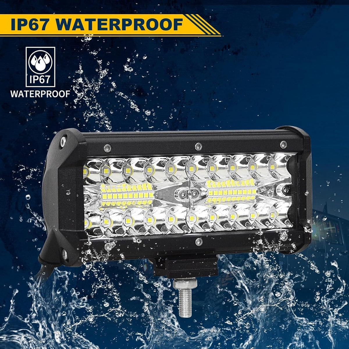 2x 7 Inch LED Light Bars Spot Flood Combo 4x4 Offroad Work Lights Pair - Brand New