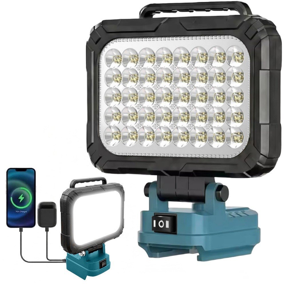 8 Inch Cordless LED Work Light for 18V Battery with 2 USB Ports - Brand New