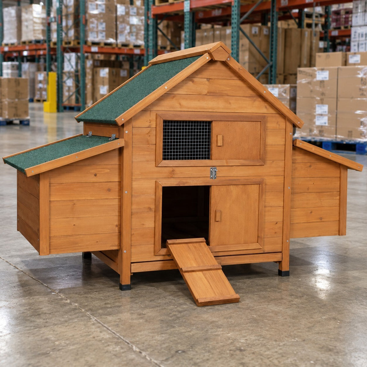 Large Wooden Chicken Coop Rabbit Hutch 150cm Nesting Box - Brand New