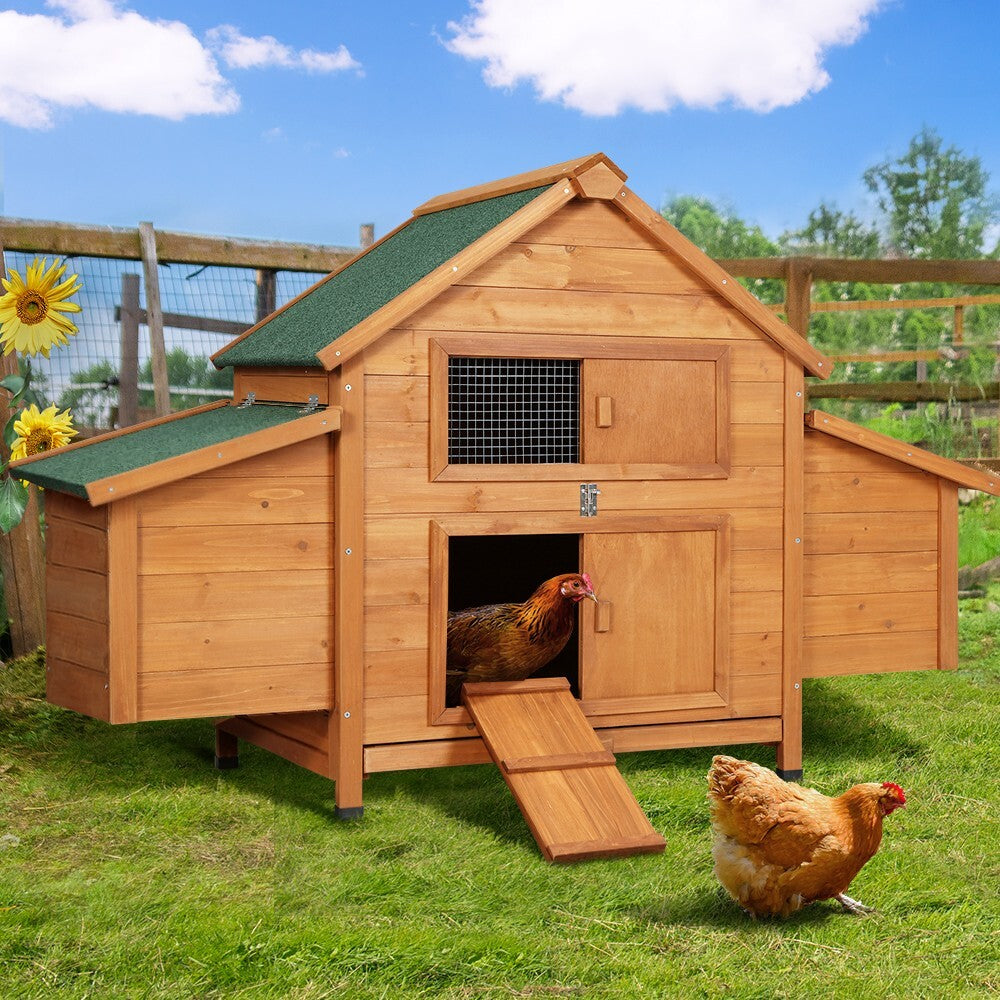 Large Wooden Chicken Coop Rabbit Hutch 150cm Nesting Box - Brand New