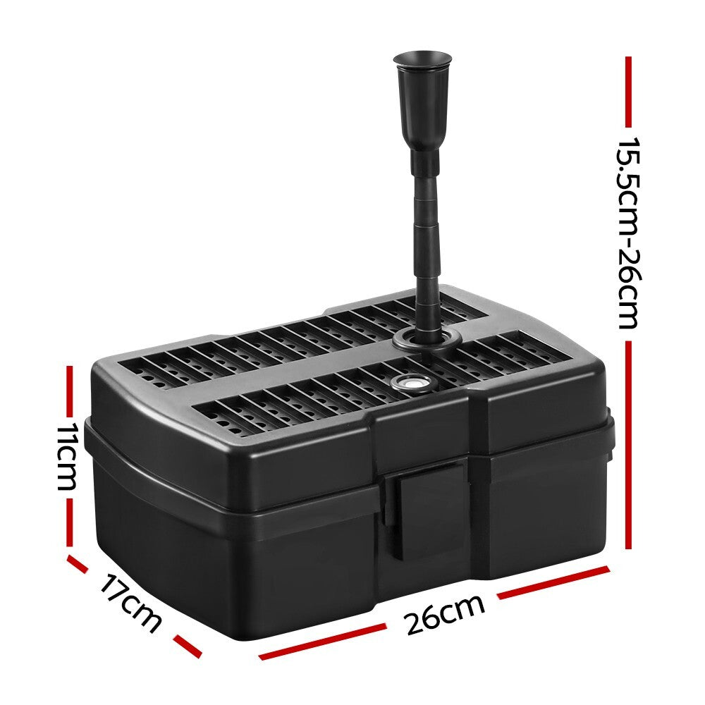 Solar Pond Pump with Filter Box 500L/H Fountain Kit 140cm Lift - Brand New