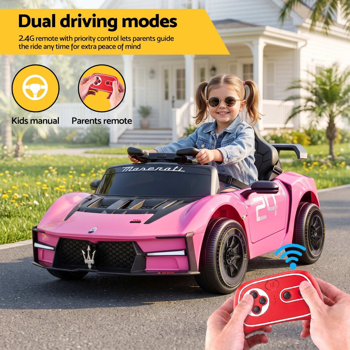 Kids Ride On Car 12V Sports Car with Remote Control Pink - Brand New