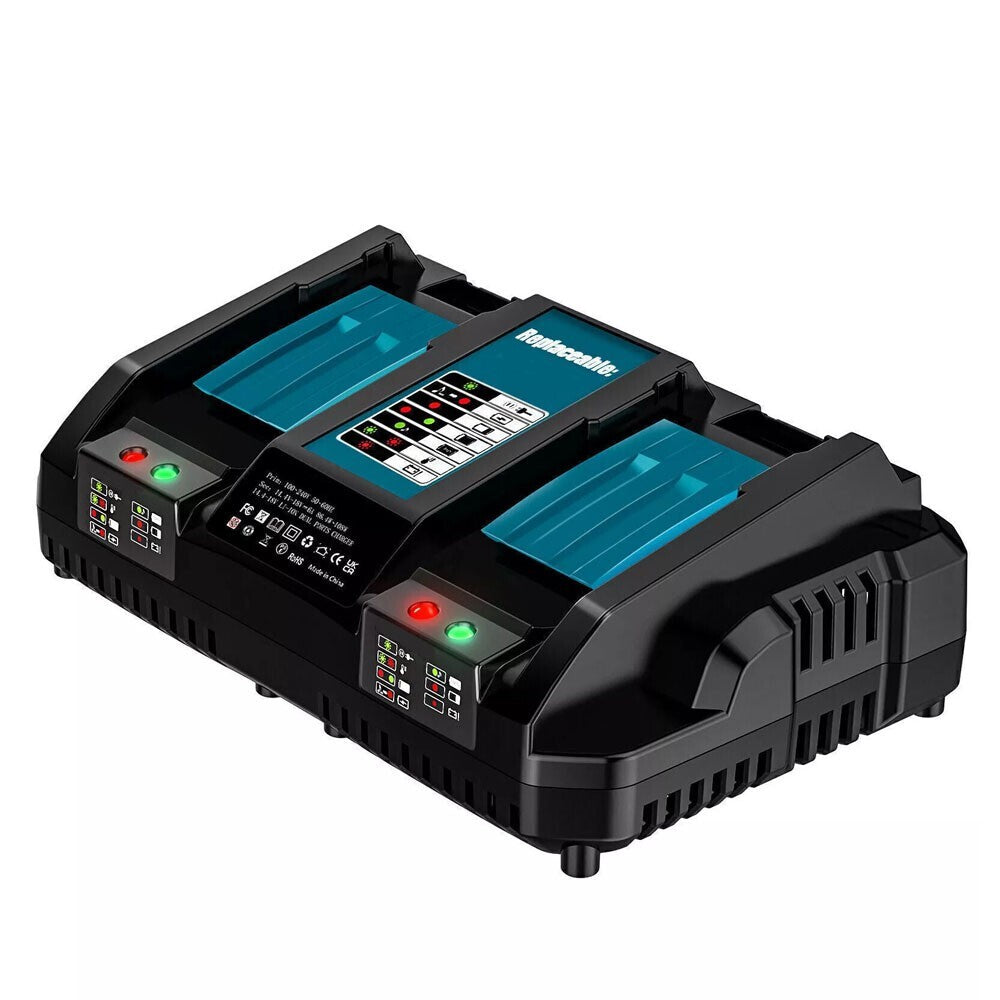 Dual Port 18V Battery Charger Twin Rapid Fast Charger BL1850 BL1860 - Brand New