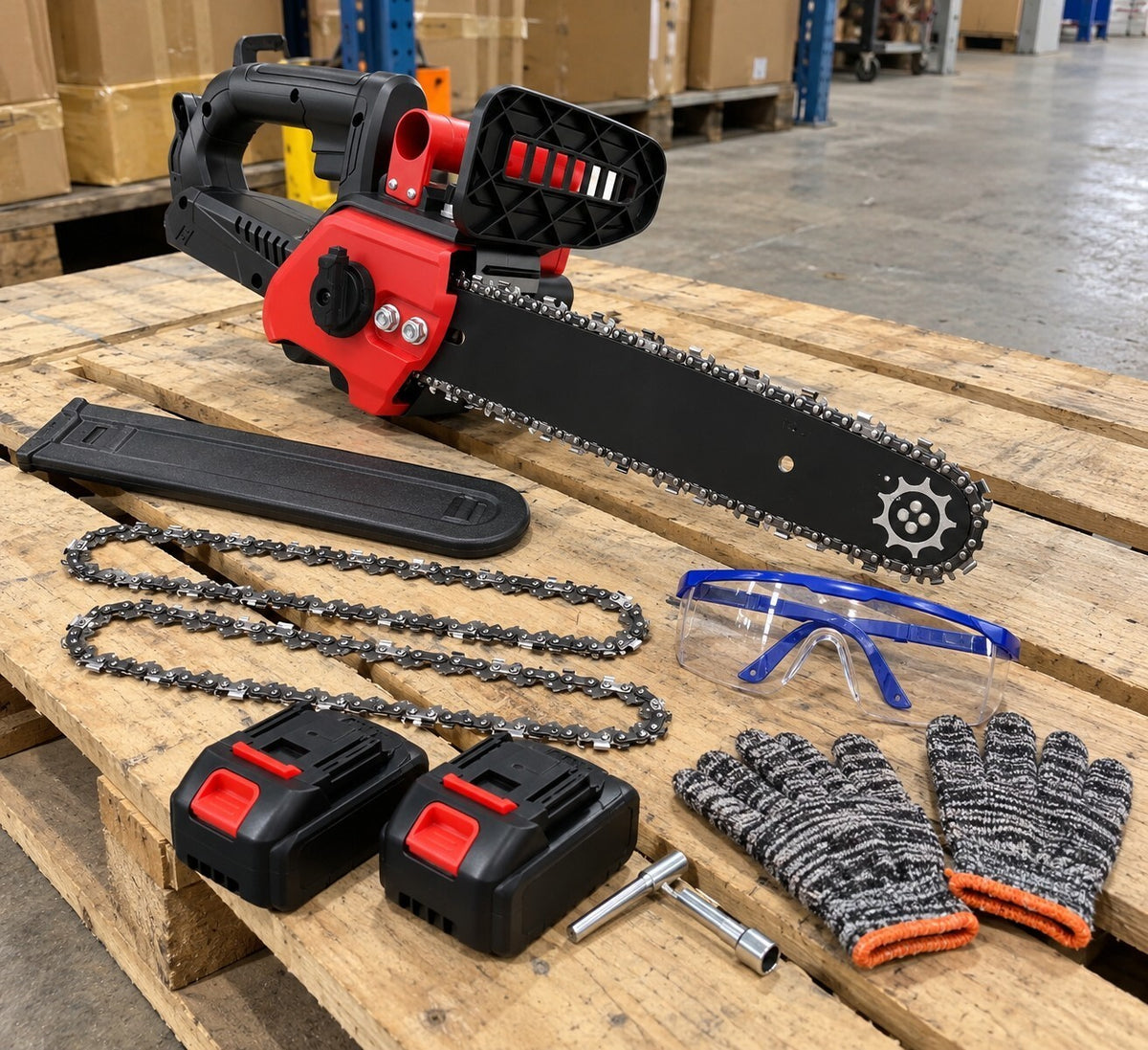 12 Inch Cordless Chainsaw Brushless 21V with 2 Batteries Electric Chain Saw - Brand New