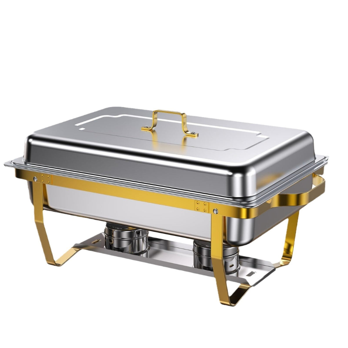 Stainless Steel Chafing Dish Buffet Food Warmer 11L Gold Stand - Brand New