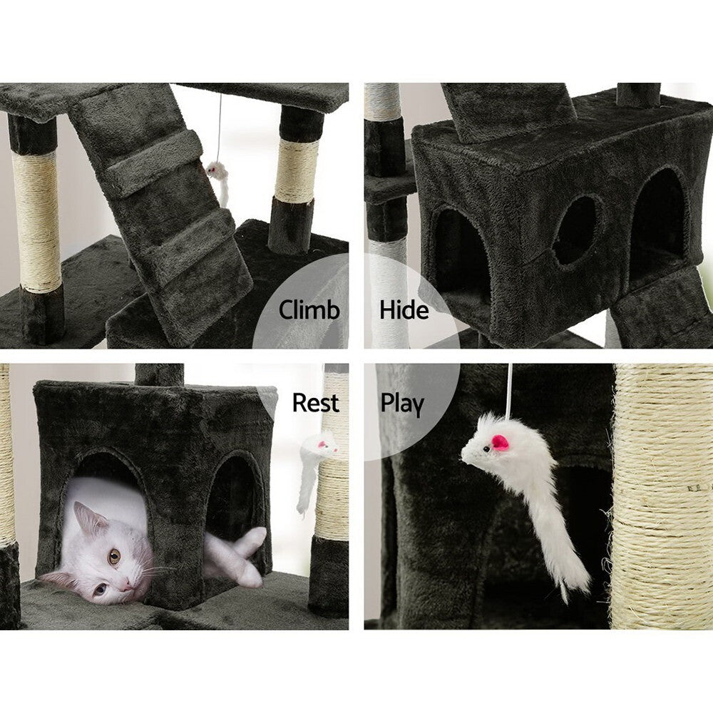 Cat Tree 180cm Tower Scratching Post Condo Grey - Brand New