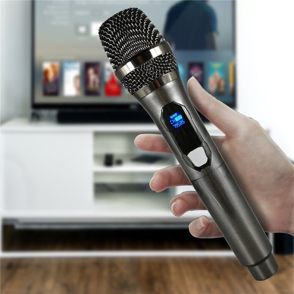 2x Wireless Microphones UHF Handheld Karaoke Mic Set with Receiver - Brand New