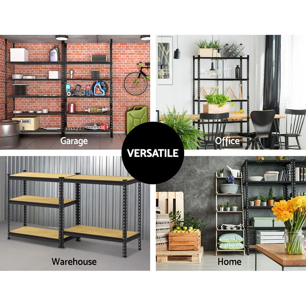 1.5M Garage Shelving Unit Black 5 Tier Heavy Duty Storage Rack - Brand New