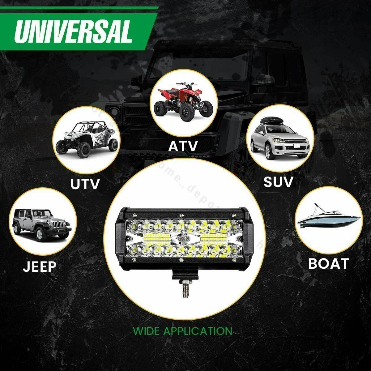 2x 7 Inch LED Light Bars Spot Flood Combo 4x4 Offroad Work Lights Pair - Brand New