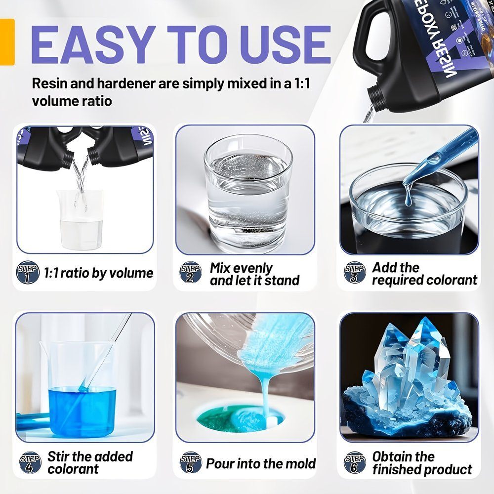 Epoxy Resin Kit 4L Crystal Clear 2L Resin + 2L Hardener 1:1 - Brand New