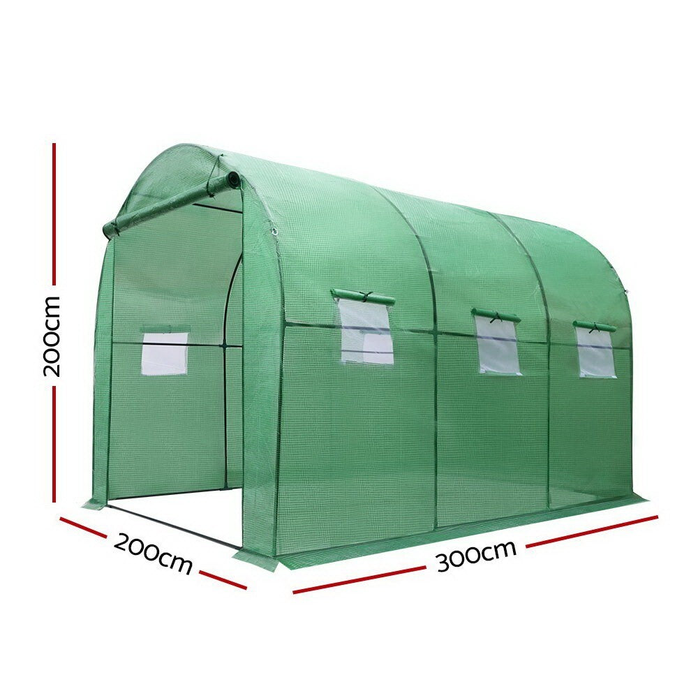Walk In Greenhouse 3x2x2m Garden Grow Tunnel Green - Brand New