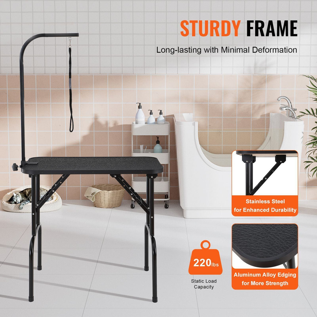 Foldable Dog Grooming Table with Arm and Noose 81 x 46cm - Brand New