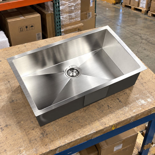 Kitchen Sink 70 x 45cm Stainless Steel Single Bowl Silver - Brand New
