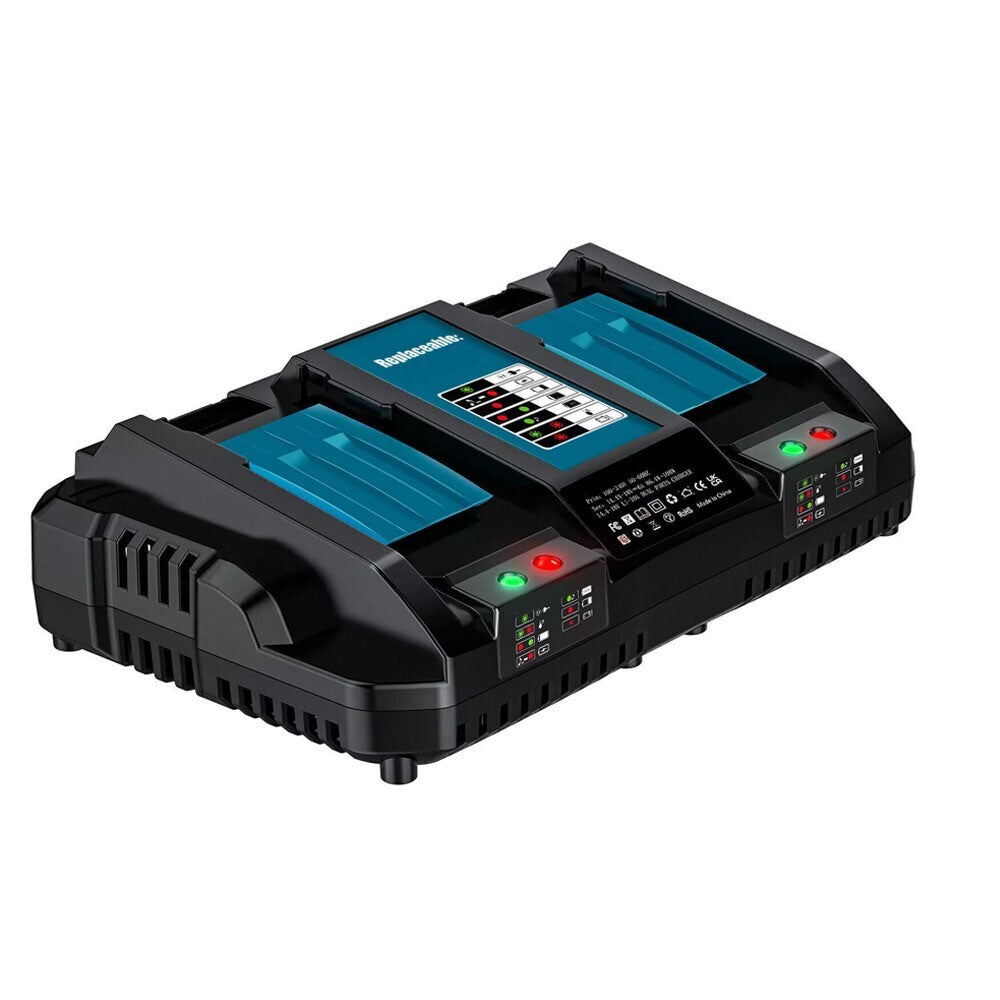 Dual Port 18V Battery Charger Twin Rapid Fast Charger BL1850 BL1860 - Brand New