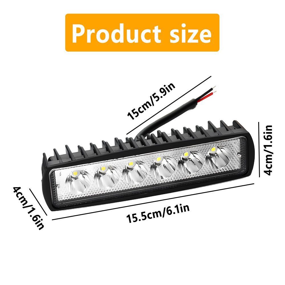 4x LED Work Lights Set 2x 6 Inch + 2x 4 Inch Pods 12V 24V - Brand New
