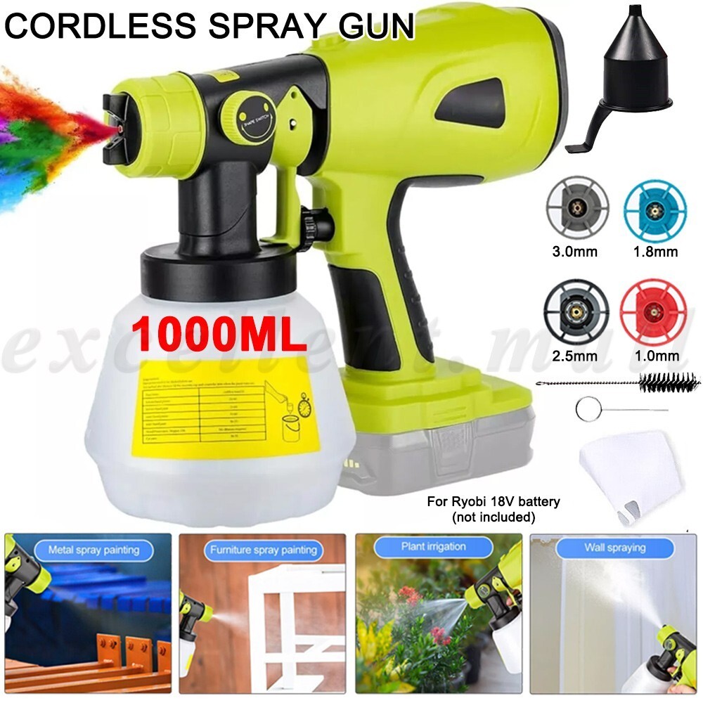 Cordless Paint Sprayer 18V Spray Gun 1L High Pressure Airless - Brand New
