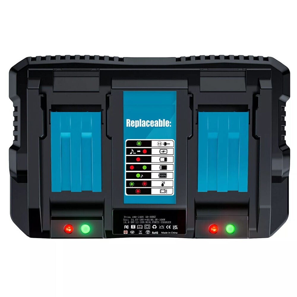 Dual Port 18V Battery Charger Twin Rapid Fast Charger BL1850 BL1860 - Brand New