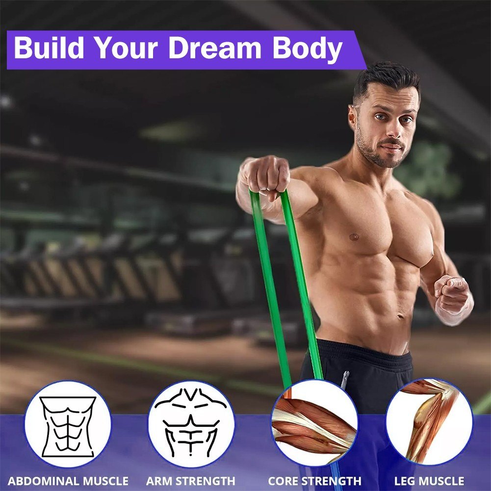 5 Resistance Bands Set Heavy Duty Pull Up Bands Gym Workout - Brand New