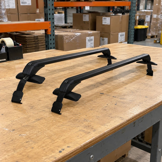 Car Roof Racks Pair 90cm Lockable Aluminium Cross Bars Black - Brand New