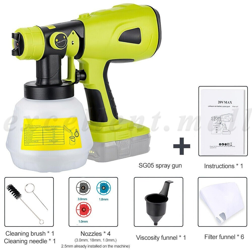 Cordless Paint Sprayer 18V Spray Gun 1L High Pressure Airless - Brand New