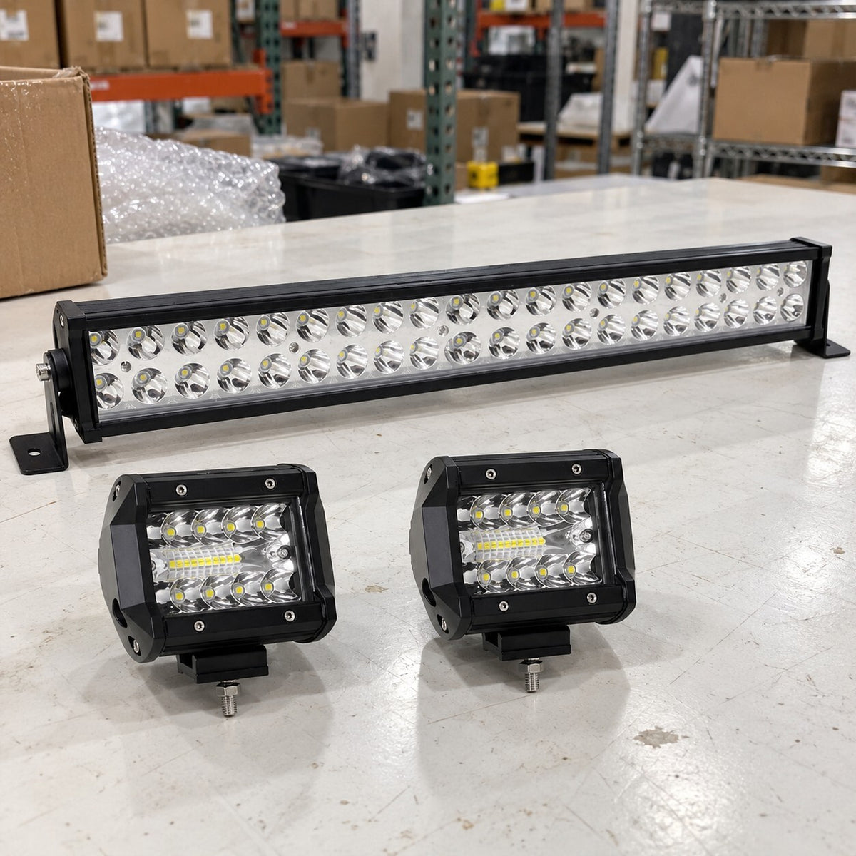 22 Inch LED Light Bar + 2 Pod Lights Set 4x4 Ute Offroad - Brand New