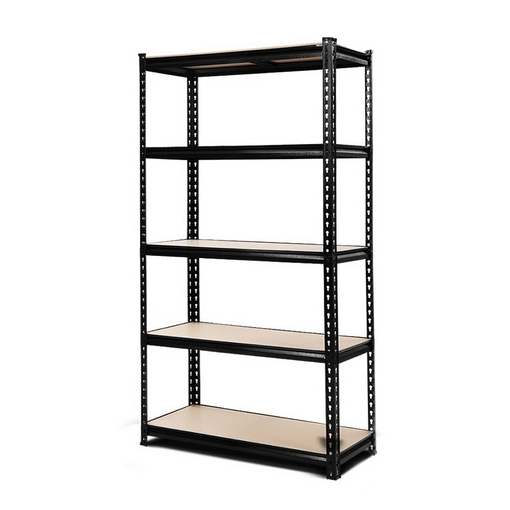 1.5M Garage Shelving Unit Black 5 Tier Heavy Duty Storage Rack - Brand New