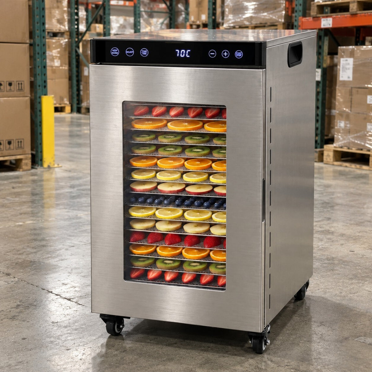 16 Tray Food Dehydrator Stainless Steel Jerky Fruit Dryer - Brand New