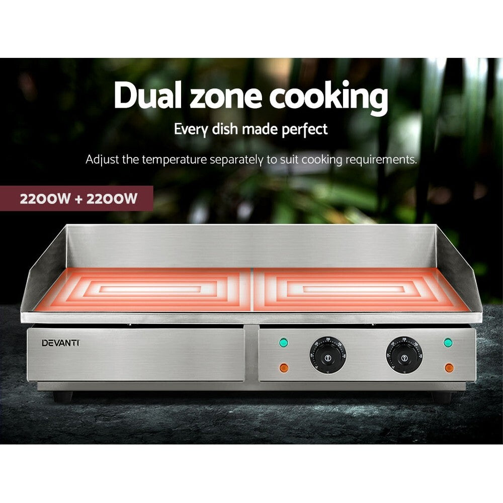 Large Commercial Hot Plate Griddle Two Zone Thermostat Burger Grill - New in Box