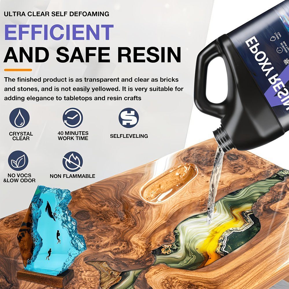 Epoxy Resin Kit 4L Crystal Clear 2L Resin + 2L Hardener 1:1 - Brand New