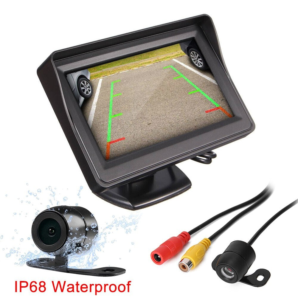Reverse Camera Kit with 4.3 Inch Monitor Waterproof Night Vision Car - Brand New