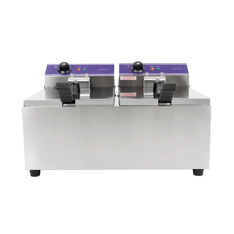 Commercial Double Deep Fryer 2 x 17L Stainless Steel Twin Tank Electric - Brand New